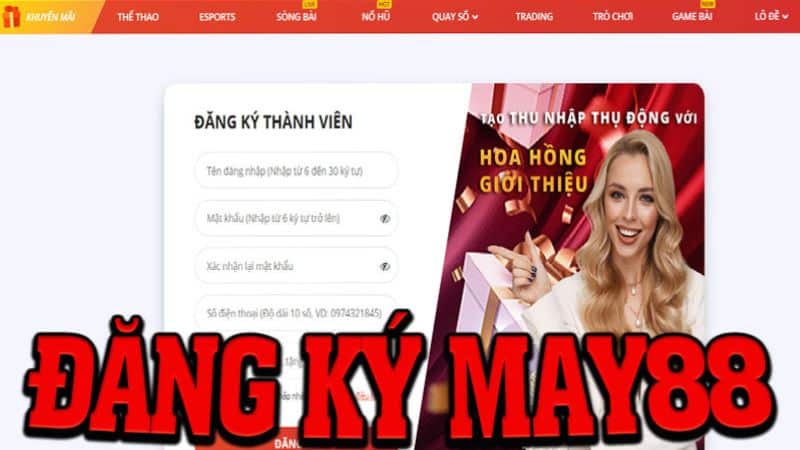 Thao tác đăng ký MAY88 ngay trên máy tính cá nhân của bạn